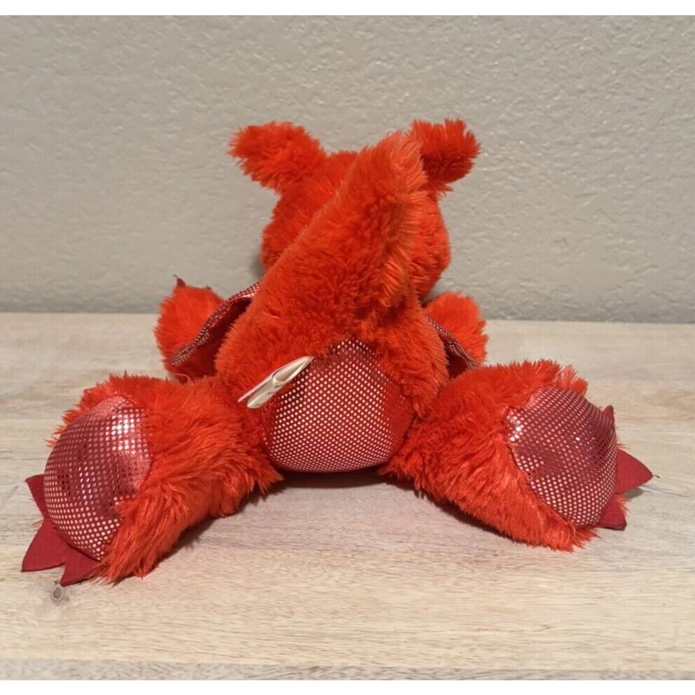 Aurora Sparkle Tales Flame Red Baby Dragon Plush Toy Stuffed Animal 11” - Picture 4 of 7